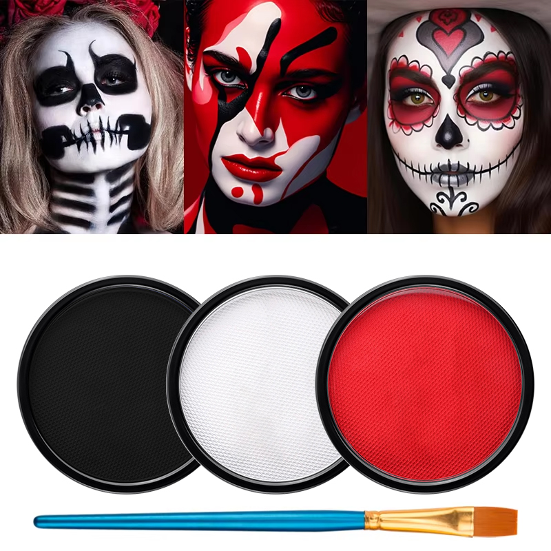 Cosplay Prop Paint - 3 adet Siyah Beyaz Kırmızı Su